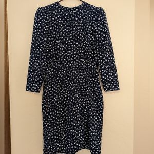 fun vtg navy party dress with pockets!